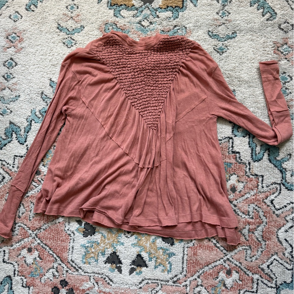Free People New Romantics Long Sleeve Top Blush Pink